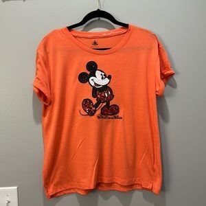 Sequin Mickey Mouse Tee Shirt Sz M